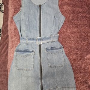 Rewash Light Blue Denim Mini Dress